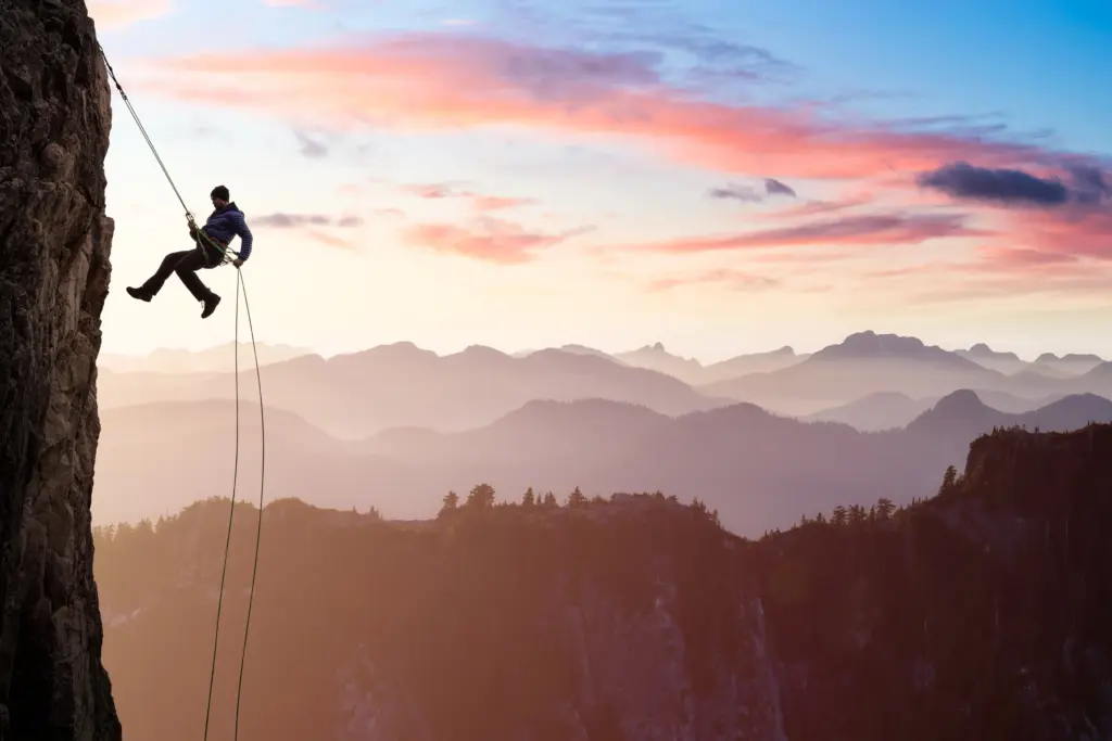 Abseiling off Table Moutain